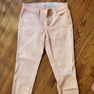 New W/Tags- Loft Distressed pink jeans size 6/28